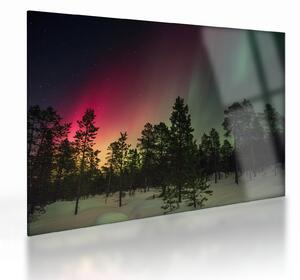 Tablou pe sticlă cu Northern Lights (70x50 cm)