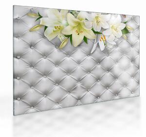 Tablou pe sticlă cu flori de crin (70x50 cm)