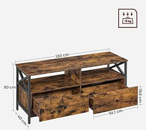 Comoda TV, Vasagle, Antic, 120x40x50 cm