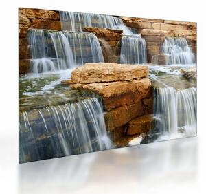 Tablou pe sticlă cu cascade (70x50 cm)