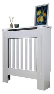 Mască calorifer ECO XS 65 cm, MDF cu lamele verticale – Alb lucios