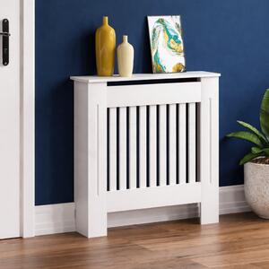 Mască calorifer S 78 cm, MDF cu lamele verticale – Alb lucios