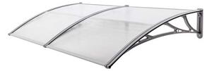 Copertină ECO 200x100 cm din policarbonat – Gri/Transparent