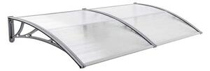 Copertină ECO 200x60 cm din policarbonat – Gri/Transparent