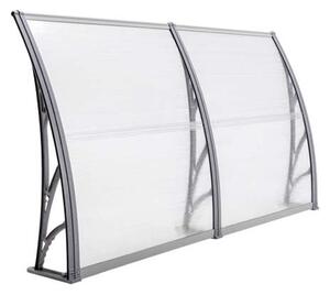 Copertină ECO 200x100 cm din policarbonat – Gri/Transparent