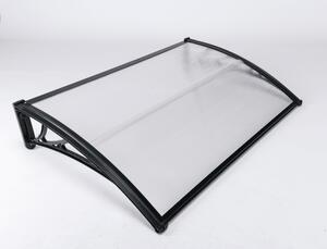 Copertină ECO 80x60 cm din policarbonat – Negru/Transparent