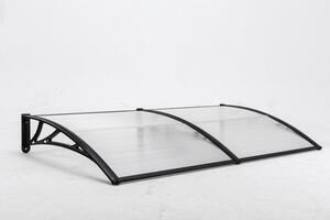 Copertină ECO 200x100 cm din policarbonat – Negru/Transparent