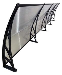 Copertină ECO 400x80 cm din policarbonat – Negru/Transparent