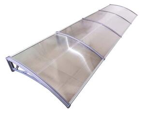 Copertină ECO 400x80 cm din policarbonat – Gri/Transparent
