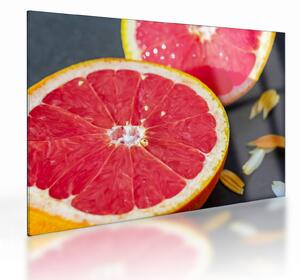 Tablou pe sticlă cu grapefruit tăiat (70x50 cm)