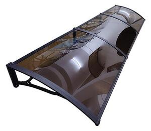 Copertină PRO 360x80 cm din aluminiu și plexiglas – Negru/Bronz