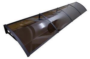 Copertină PRO 360x150 cm din aluminiu și plexiglas – Negru/Bronz