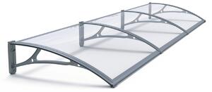 Copertină PRO 360x100 cm din aluminiu și plexiglas – Gri/Transparent
