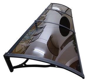 Copertină PRO 360x80 cm din aluminiu și plexiglas – Negru/Bronz