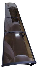 Copertină PRO 400x80 cm din aluminiu și plexiglas – Negru/Bronz