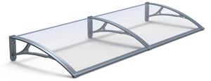 Copertină PRO 150x120 cm din aluminiu și plexiglas – Gri/Transparent