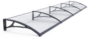 Copertină PRO 400x80 cm din aluminiu și plexiglas – Negru/Transparent