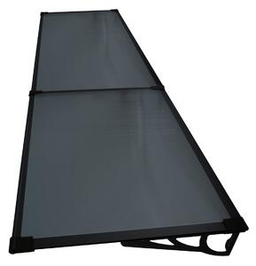 Copertină MAX PRO 200x80 cm din oțel, aluminiu și policarbonat – Negru/Antracit