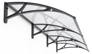 Copertină PRO 360x80 cm din aluminiu și plexiglas – Negru/Transparent