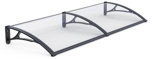 Copertină PRO 240x80 cm din aluminiu și plexiglas – Negru/Transparent