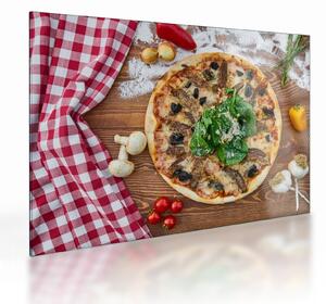 Tablou pe sticlă cu pizza (70x50 cm)