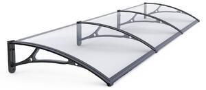 Copertină PRO 360x100 cm din aluminiu și plexiglas – Negru/Transparent