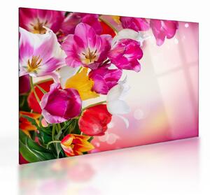 Tablou pe sticlă cu lalele (70x50 cm)