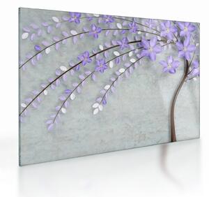 Tablou pe sticlă - ploaie violetă (70x50 cm)