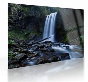 Tablou pe sticlă - Cascadă (70x50 cm)