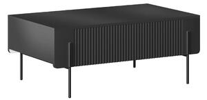 Măsuță de cafea cu sertare Malmi 100 cm - negru mat / picioare negre