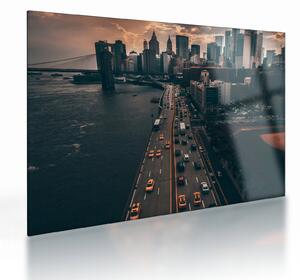 Tablou pe sticlă cu Manhattan (70x50 cm)