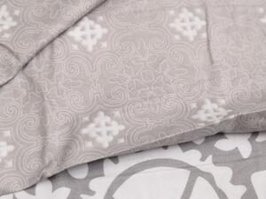 Lenjerie de pat din bumbac Culoare gri, INDICUS + fata de perna 40 x 50 cm gratuit