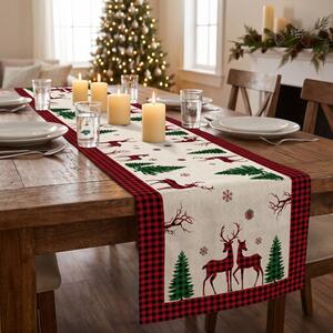 Napron Craciun bumbac 100% 40x200cm, Santa