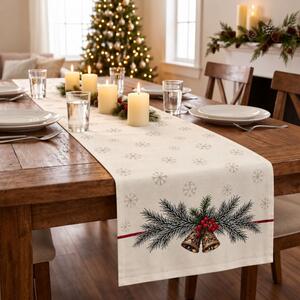 Napron Craciun bumbac 100% 40x150cm, Holly