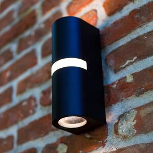 LUTEC Lampă de perete pentru exterior MIKA, negru, înălțime 19 cm, 2 x GU10, IP54, reglabil, Negru, Aluminiu, Modern