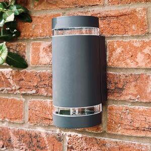 LUTEC Lampă de exterior FOCUS ROUND, gri închis, 24 cm, 2 x GU10 IP44, reglabil, Gri, Aluminiu, Modern