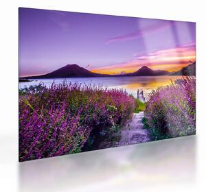 Tablou pe sticlă cu lac (70x50 cm)