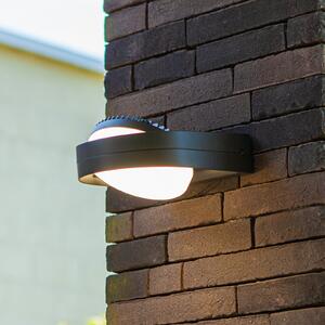 LUTEC Aplică de exterior cu LED FELE, gri închis, 20 cm, metal, IP54, Gri, Aluminiu, Modern