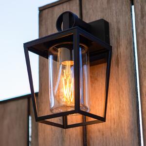 LUTEC Lampă de exterior WEST, negru, înălțime 29 cm, metal, IP44, soclu E27, reglabil, Negru, Aluminiu, Modern, Felinar