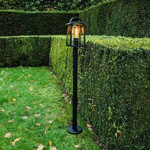 LUTEC Bornă luminoasă KELSEY, negru, înălțime 104 cm, metal, IP44, E27, reglabil, Negru, Aluminiu, Modern