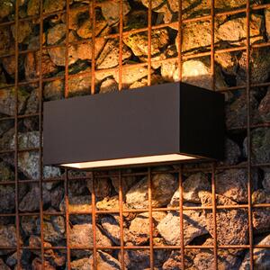 LUTEC Lampă de perete exterioară cu LED GEMINI, negru, 22 cm, IP54, lumină orientată, Negru, Aluminiu, Modern, Perete unghiular