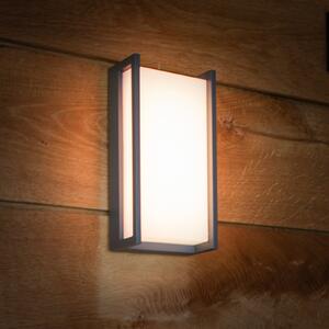 LUTEC connect Lampă de exterior inteligentă cu LED QUBO, gri închis, 22 cm, IP54, RGB, CCT, Gri, Aluminiu, Modern