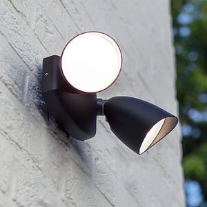 LUTEC Proiector LED de exterior SHRIMP, negru, 20 W, cu 2 becuri, IP54, Negru, Aluminiu, Modern