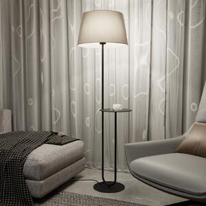 EMIBIG LIGHTING Hotel lampadar, bej/negru, înălțime 150 cm, țesătură/metal, Bej, Camera de zi / sufragerie, Țesătură / Textil, Modern