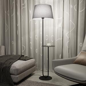 Hotel lampadar, gri/negru, inaltime 150 cm, tesatura/metal