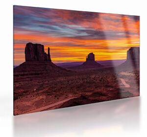 Tablou pe sticlă - Monumentul Valley în Arizona (70x50 cm)