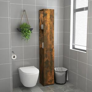 Dulap de baie, stejar afumat, 25x26,5x170 cm, lemn prelucrat