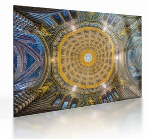 Tablou pe sticlă cu tavanul bisericii Siena (70x50 cm)