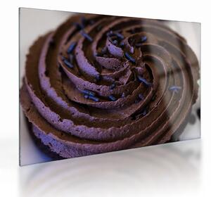 Tablou pe sticlă - Cupcake din ciocolată (70x50 cm)