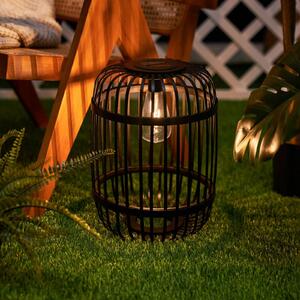 Pauleen Lampa de masă solară cu LED SUNSHINE RAY, negru, 25 cm, IP44, Negru, Bamboo, Viața tânără